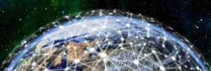 Symbolbild digitalisierte Welt: Globus mit vernetzten Linien