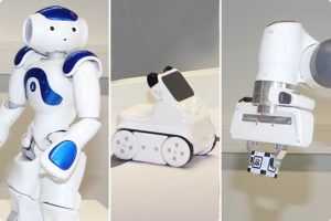 Bildkollage mit drei verschiedenen Arten von Robotern nebeneinander