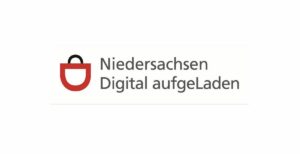 Logo des Programms Niedersachsen Digital aufgeLaden mit stilisierter Einkaufstasche