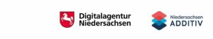 Logobanner mit den Logos von Digitalagentur Niedersachsen und Niedersachsen Additiv