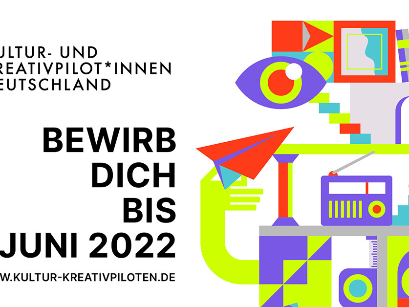 Buntes Banner mit Logo und Schriftzug der Kreativpiloten Deutschland.