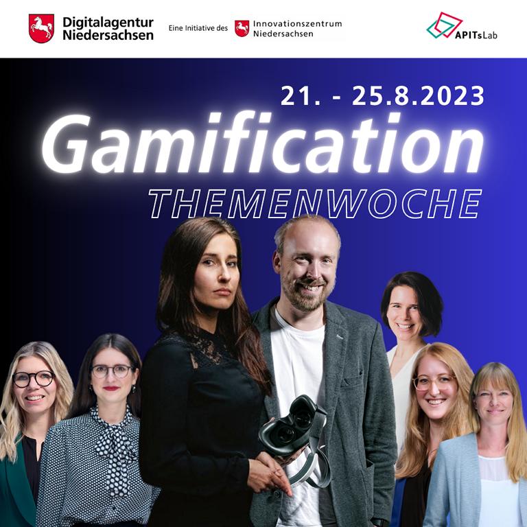 Übersicht über die Fachleute und Gäste der Themenwoche Gamification der Digitalagentur Niedersachsen.