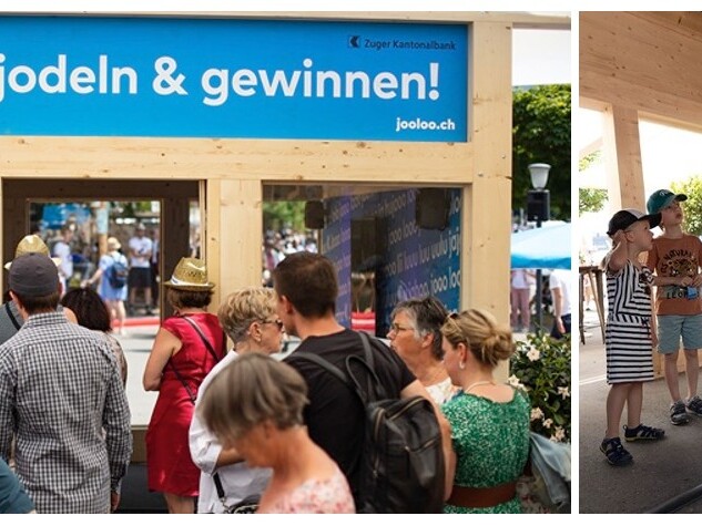 Collage aus zwei Bildern vom Jolderfest 2023 in Zug.