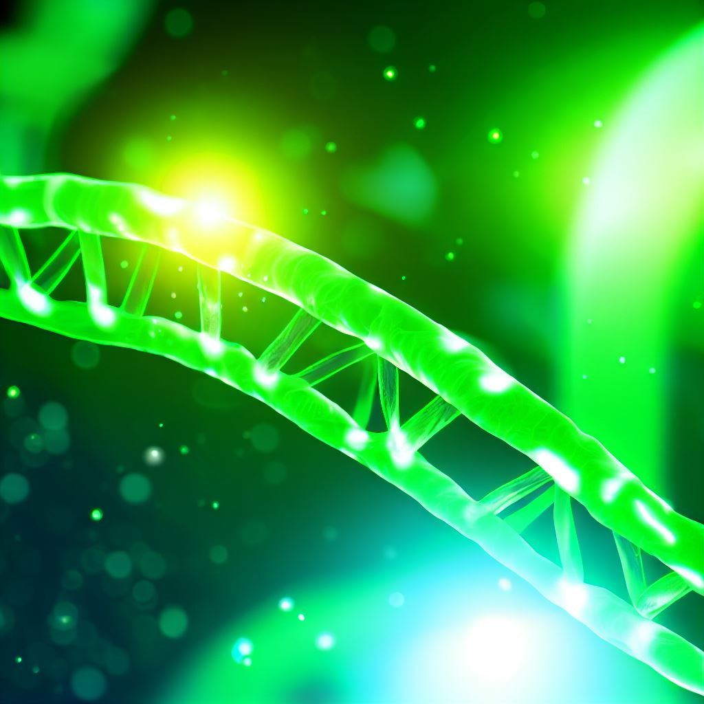 Animation eines DNA-Strangs in knallgrün.