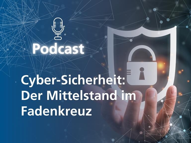 Grafik zur Podcastfolge zum Thema Cybersecurity.