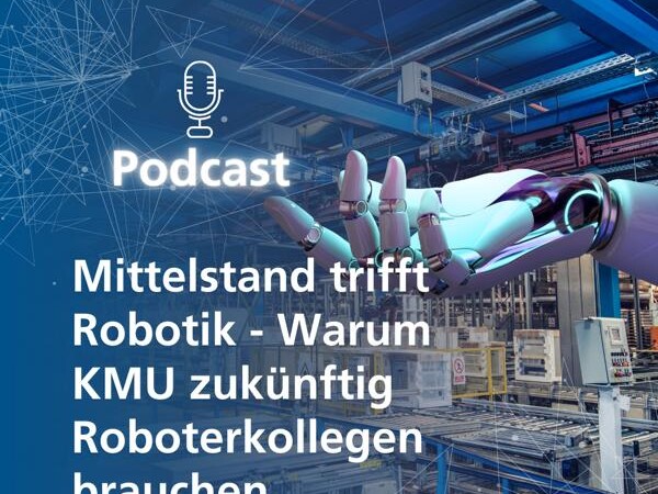 Postgrafik für den Podcast der Digitalagentur Niedersachsen zum Thema Robotik.