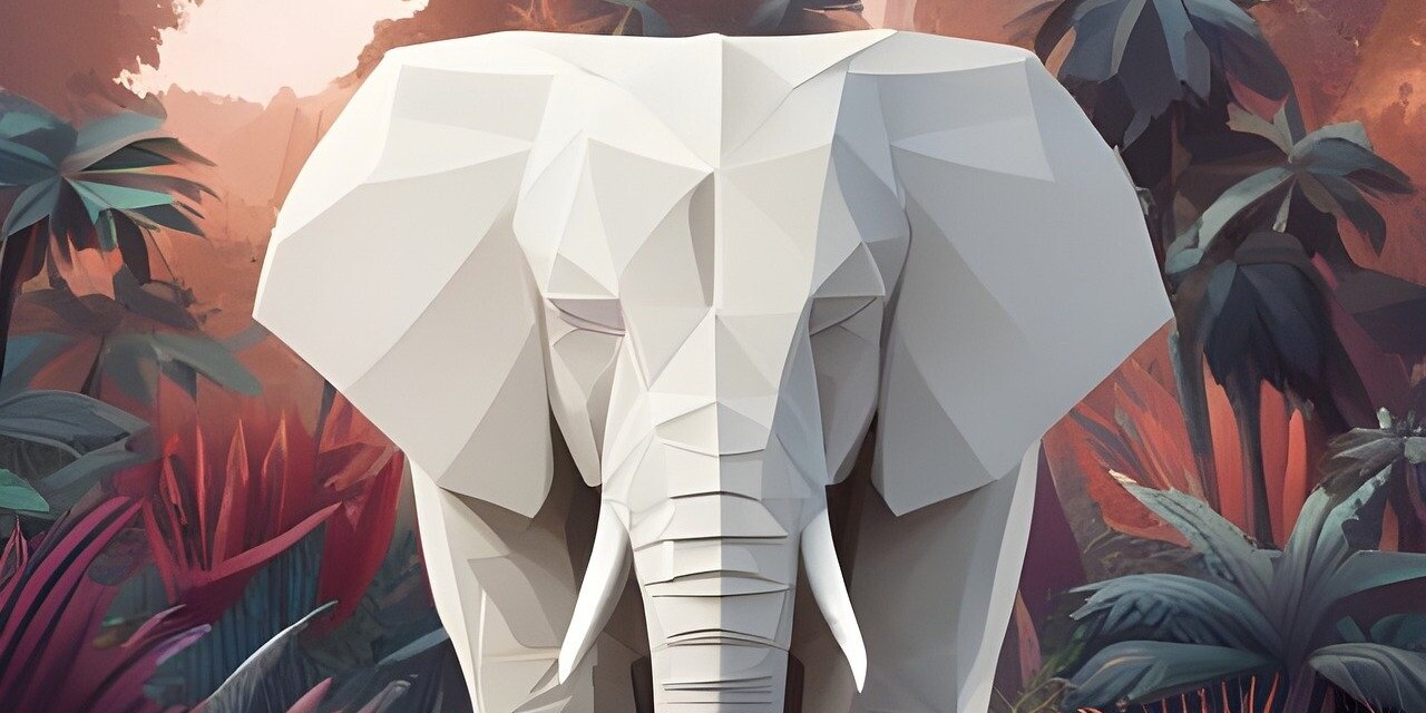 KI-generiertes Bild eines Elefanten im Dschungel.