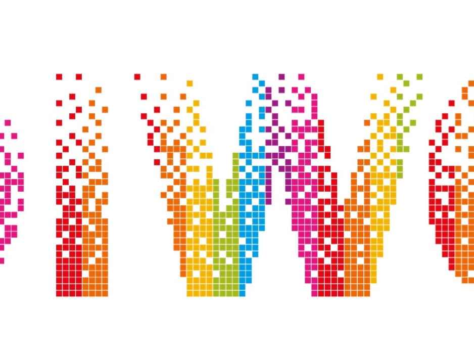 Logo der Digitalen Wochen Leer in allen Regenbogenfarben.