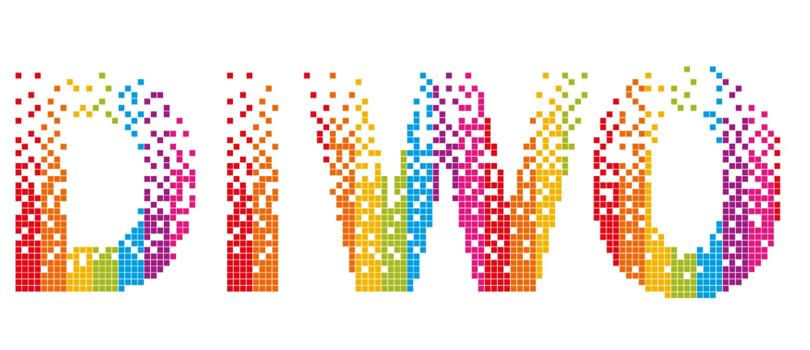 Logo der Digitalen Wochen Leer in allen Regenbogenfarben.